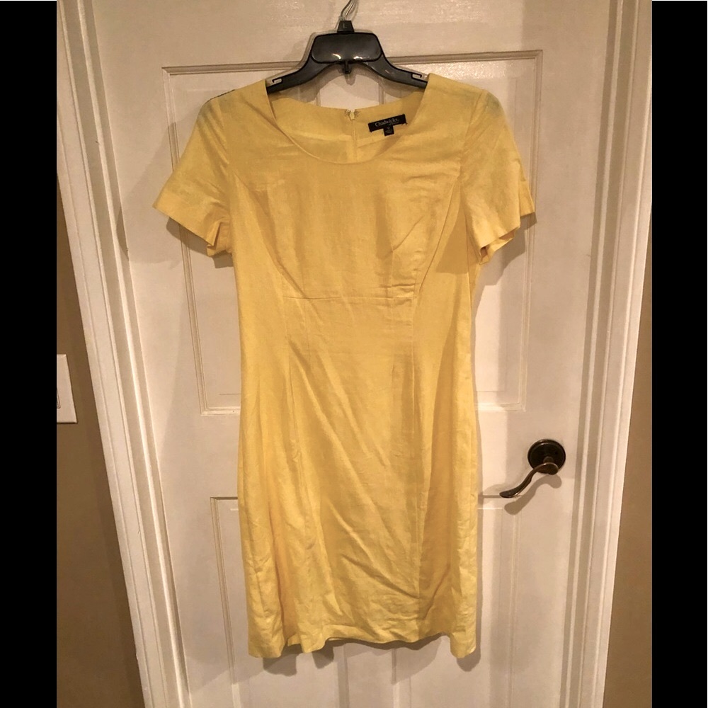 Chadwicks yellow linen dress size 12